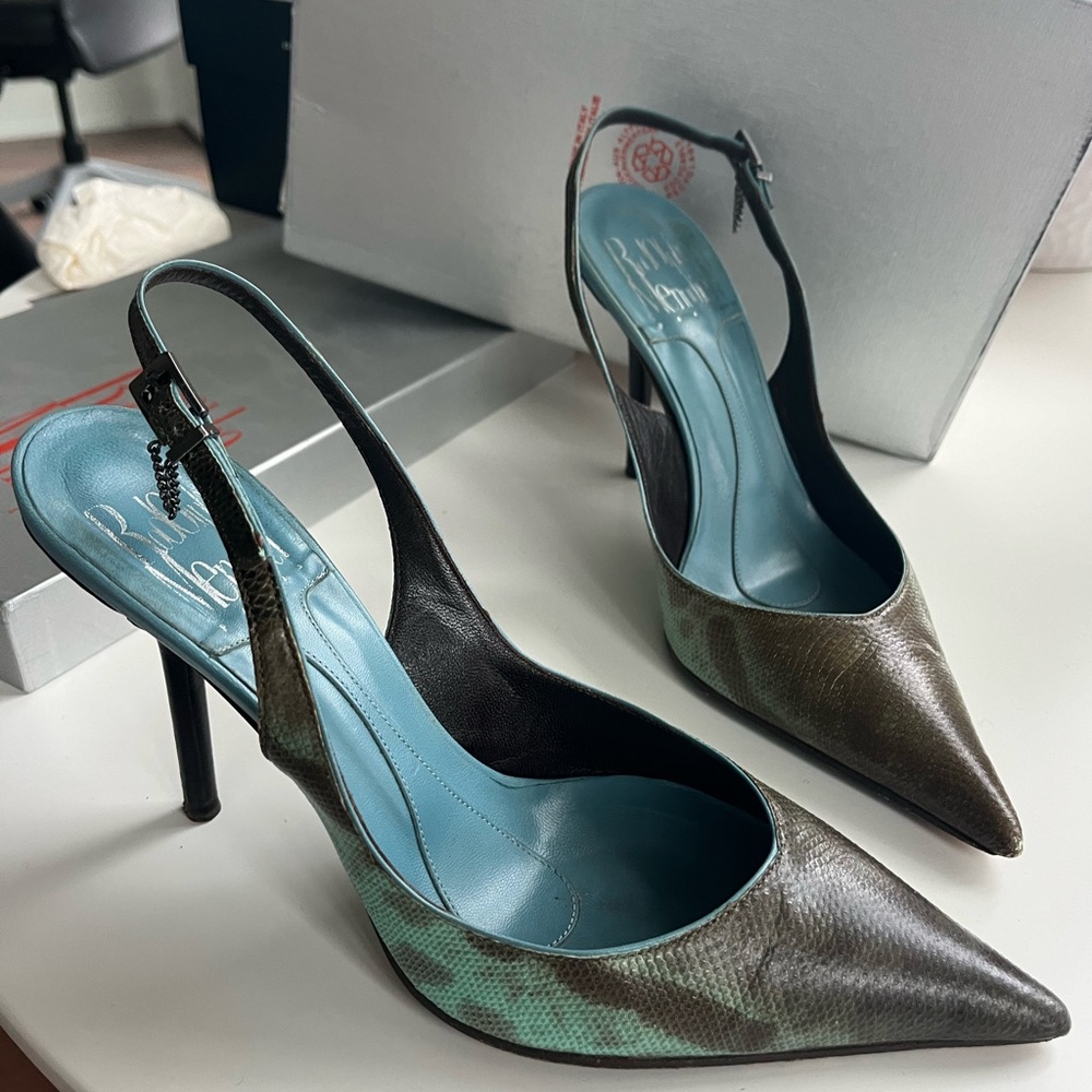Rodolphe Menudier Python Slingback Pumps sz 37